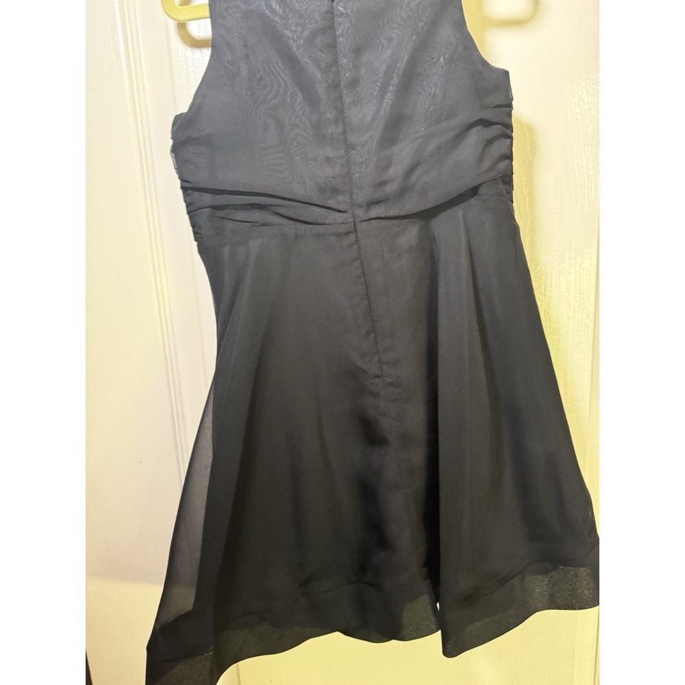 ABS Kids Girls Size 7 Black Chiffon Party Dress Bow Waist Sleeveless Special Occ - Picture 8 of 13